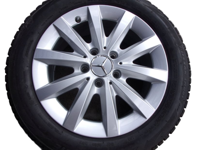 Winter tire set Mercedes-Benz 6.5x16 ET49 5x112x66.5 A2464010500 - 205/55/16 91H BRIDGESTONE Blizzak