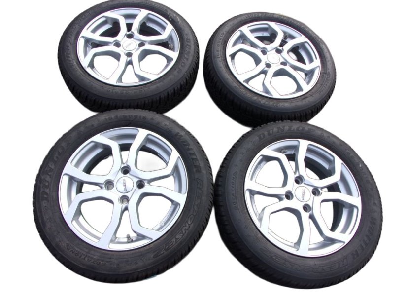 Mercedes-Benz tire set - dual mounting, wheels 5x15 ET32 + 5.5x15 ET42 4x100x60, tires 165/65/15 DUNLOP winter + 185/60/15 DUNLOP summer
