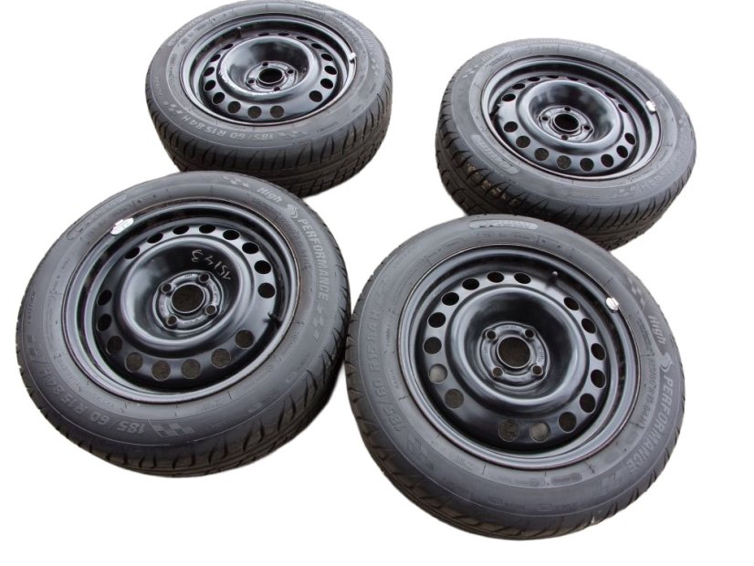 Summer tire set Opel, wheels 6x15 ET43 4x100x56.5, tires 185/60/15 84H ORIUM