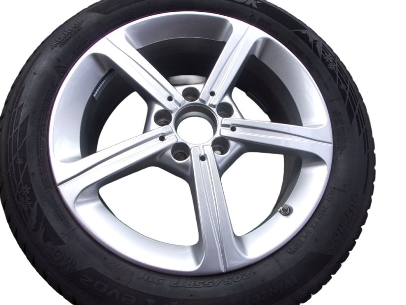 Mercedes-Benz winter tire set, wheels 6.5x17 ET44 5x112x66.5, tires 205/55/17 91H HANKOOK