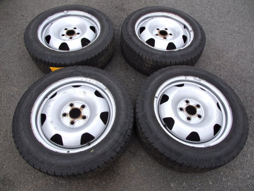 Winter tire set of steel wheels Volkswagen T5 7x17 ET55 5x120x65 7E0601027B - 215/60/17C 104/102H CONTINENTAL VanContactWinter