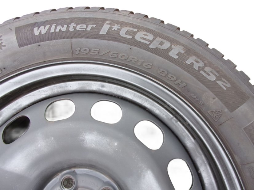 Winter tire set of Volkswagen 6x16 ET35, 5x100x57 2Q0601027H/AB - 195/60/16 89H HANKOOK Winter i*cept RS2