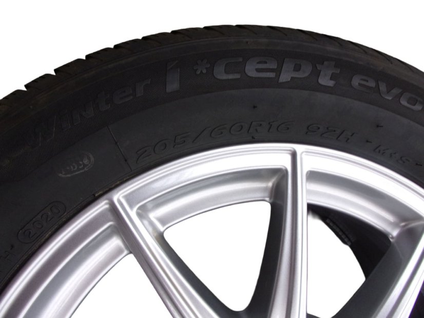 Winter tire set Mercedes-Benz alloy wheels 6.5x16 ET44, 5x112x66.5 A1774011100 - 205/60/16 92H HANKOOK Winter i*cept Evo 2