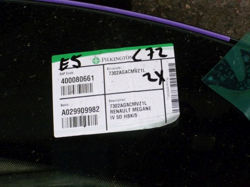 400080661 Windshield Renault Megane IV, green, with rain sensor and camera