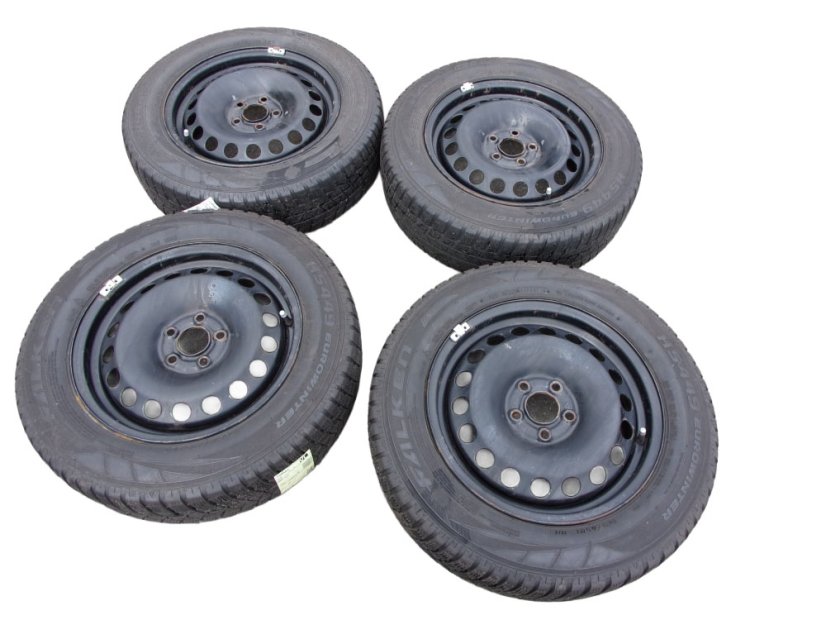 Winter tire set Volkswagen, wheels 5.5x15 ET40 5x100x57, tires 185/65/15 88T FALKEN