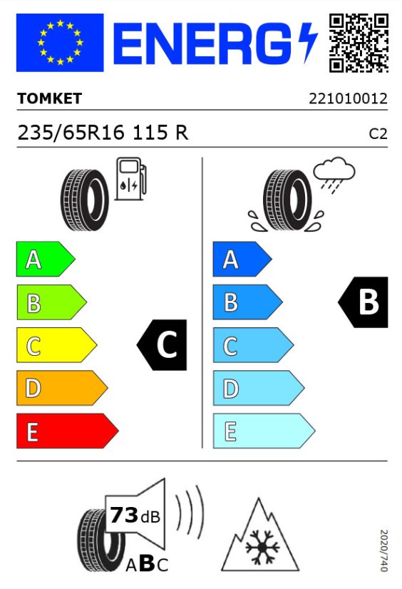 Winter truck tire 235/65/16C 115/113R TOMKET Snowroad VAN3 8PR