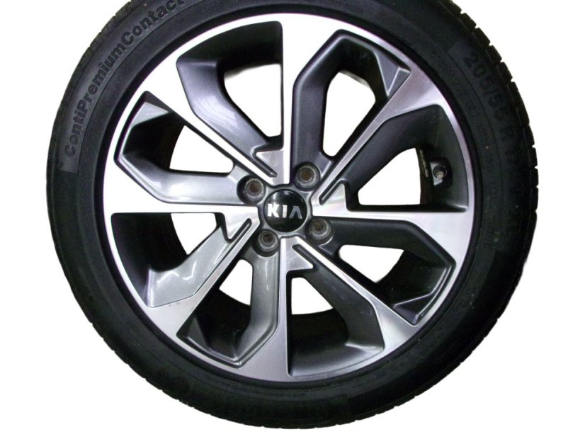 Summer tire set Kia, wheels 6.5x17 ET49 - 4x100x54, tires 205/55/17 95V CONTINENTAL ContiPremiumContact 5