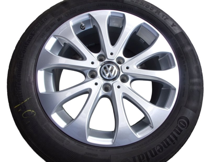 Summer tire set Mercedes-Benz, alloy wheels 7.5x17 ET40 5x112x66.5 A2134011000, tires 225/55/17 97Y CONTINENTAL ContiPremiumContact 5