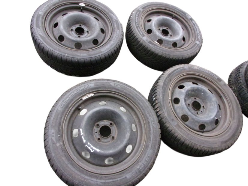 Winter set of steel wheels Citroen, Peugeot 6x16 ET27 4x108x65 - tires 205x55x16 2x TOMKET and 2x HANKOOK
