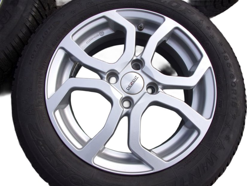 Mercedes-Benz tire set - dual mounting, wheels 5x15 ET32 + 5.5x15 ET42 4x100x60, tires 165/65/15 DUNLOP winter + 185/60/15 DUNLOP summer