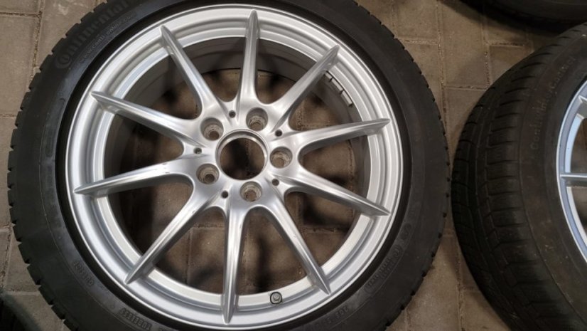 Zimní obutá sada Mercedes-Benz, disky 6,5x17 ET49 5x112x66,5 - pneu 205/50/17 93H CONTINENTAL ContiWinterContact TS830P