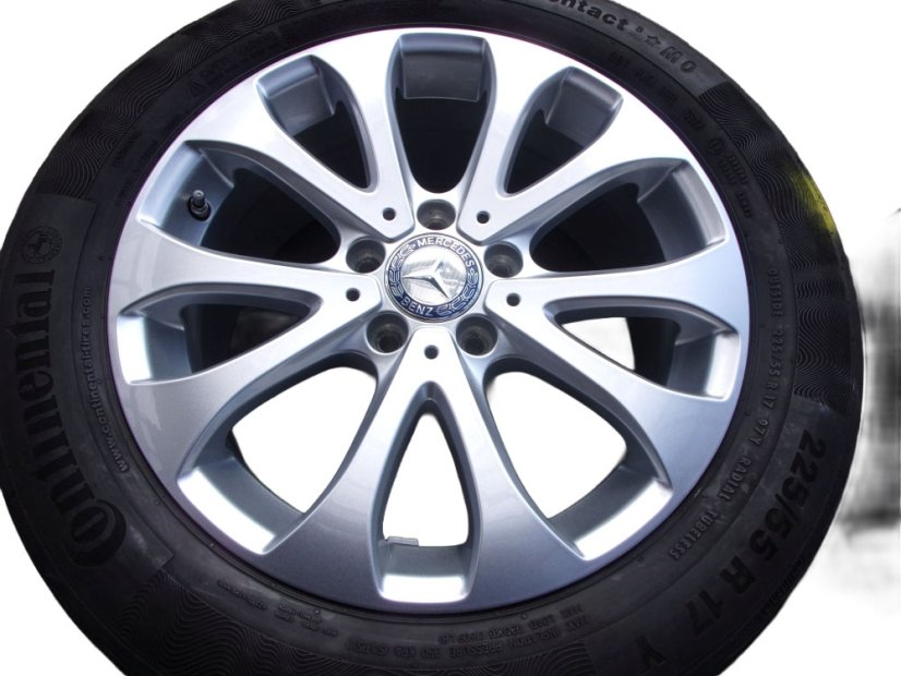 Summer tire set Mercedes-Benz, alloy wheels 7.5x17 ET40 5x112x66.5 A2134011000, tires 225/55/17 97Y CONTINENTAL ContiPremiumContact 5