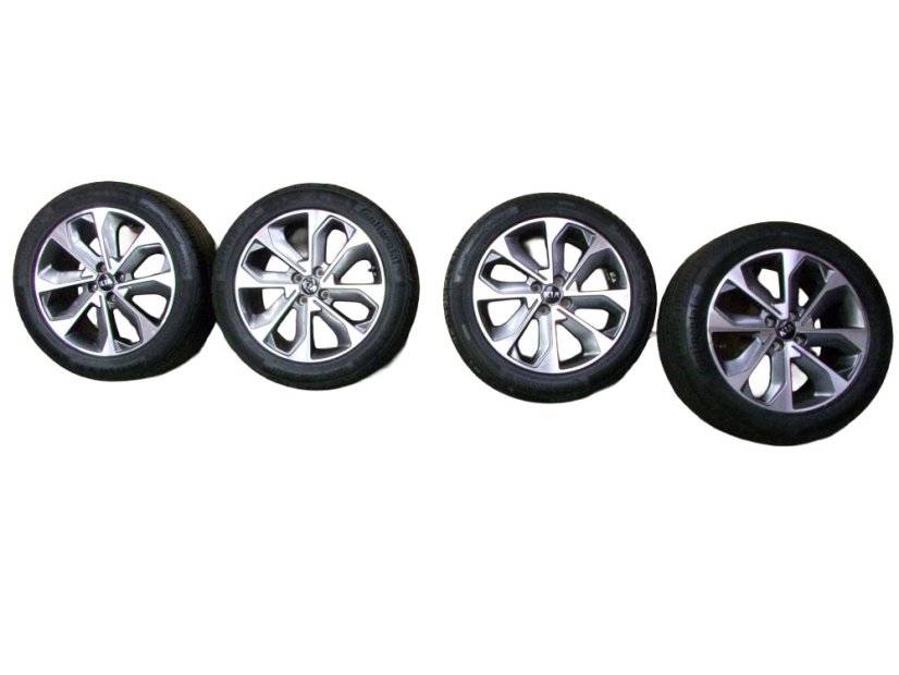Summer tire set Kia, wheels 6.5x17 ET49 - 4x100x54, tires 205/55/17 95V CONTINENTAL ContiPremiumContact 5