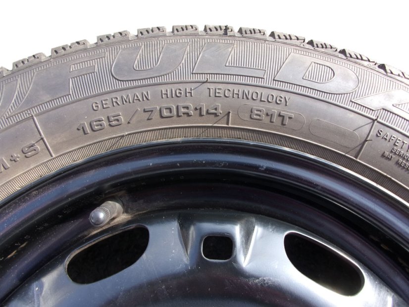 Skoda Fabia spare wheel, 5x14 ET35 5x100x57 rim, 165/70/14 81T FULDA Kristall tires