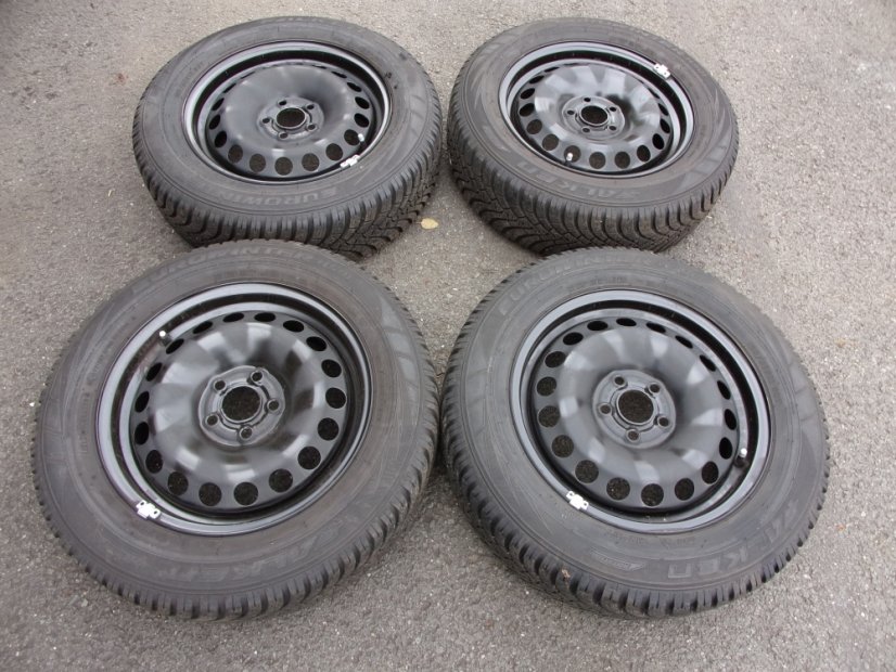 Winter tire set of steel wheels Volkswagen, Seat, Škoda 5.5x15 ET40, 5x100x57 2Q0601027AQ/AH - 185/65/15 88T FALKEN Eurovinter HS01
