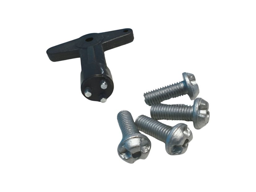 Security set for locking alloy wheel caps for Renault cars