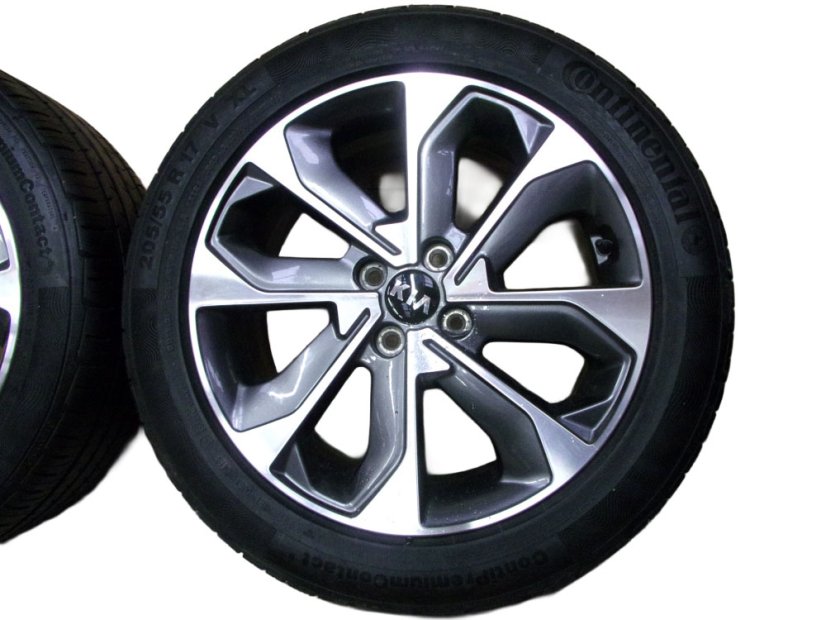 Summer tire set Kia, wheels 6.5x17 ET49 - 4x100x54, tires 205/55/17 95V CONTINENTAL ContiPremiumContact 5