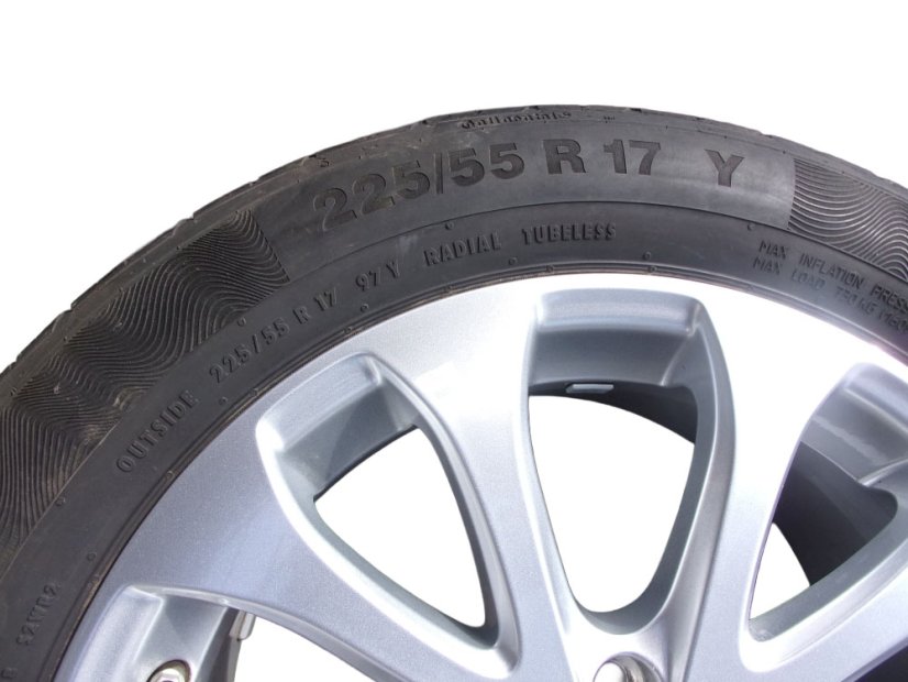 Summer tire set Mercedes-Benz, alloy wheels 7.5x17 ET40 5x112x66.5 A2134011000, tires 225/55/17 97Y CONTINENTAL ContiPremiumContact 5