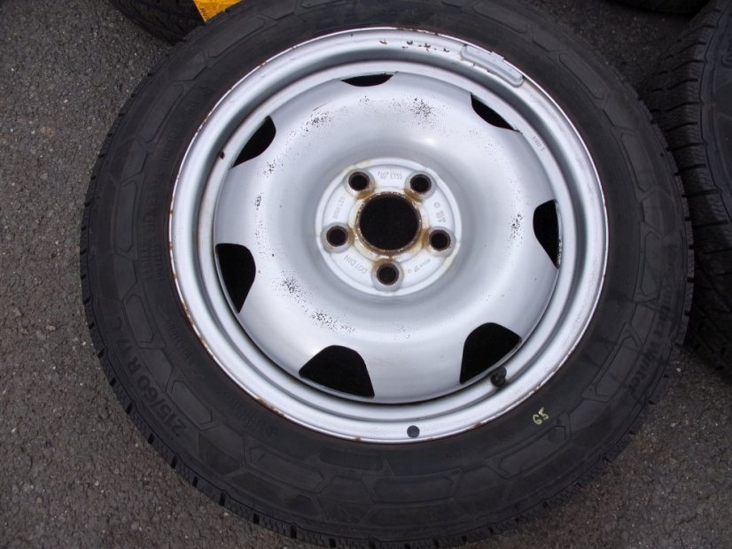 Winter tire set of steel wheels Volkswagen T5 7x17 ET55 5x120x65 7E0601027B - 215/60/17C 104/102H CONTINENTAL VanContactWinter